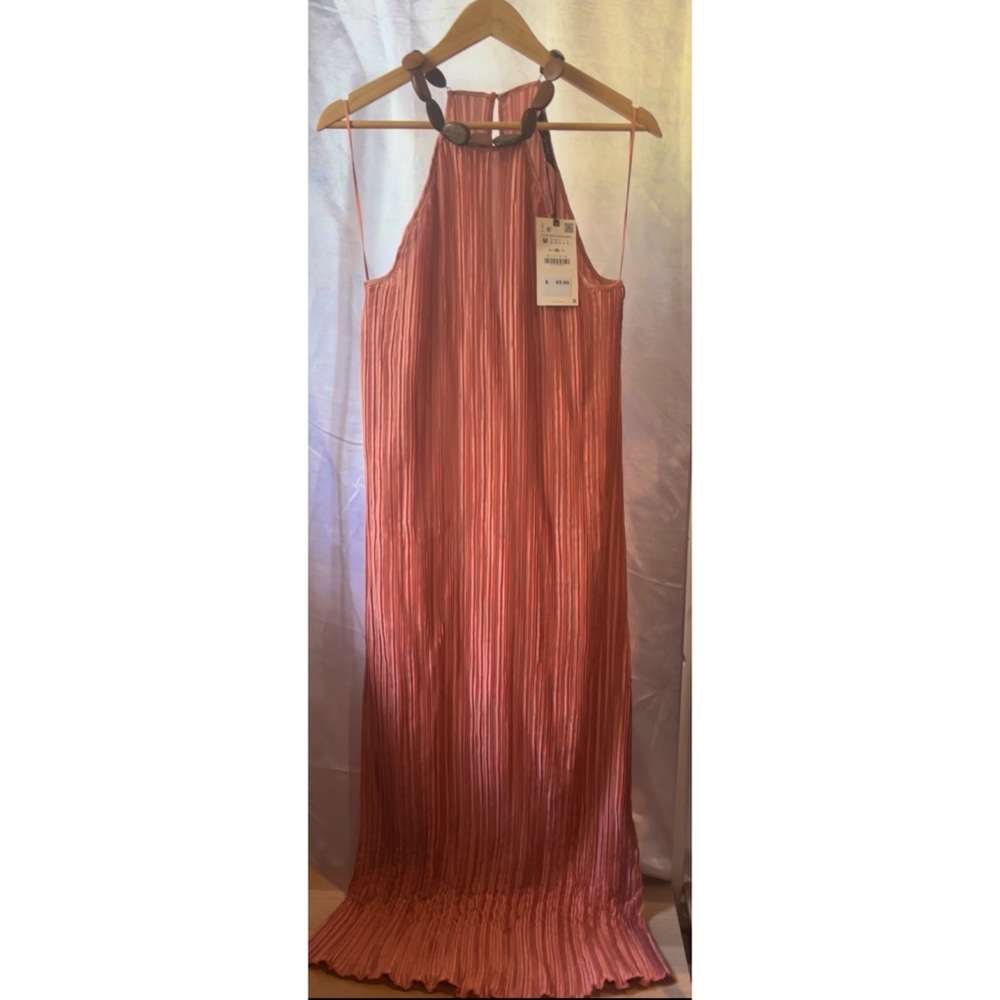 Zara Rose Gold Ribbed Dress